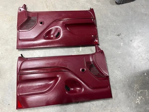 92-96 1992-1996 Ford Truck Bronco DOOR PANELS Manual Windows Red OEM - Picture 1 of 6