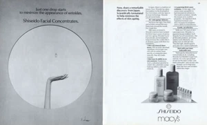 Shiseido 1984 cuidado de la piel Serge Lutens anuncio de revista de 2 páginas - Imagen 1 de 1