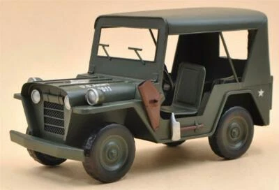 Retro Antique Military Jeep Model (1941 Army Jeep 1:12-scale)Handcrafted Artwork - Image 1 of 2