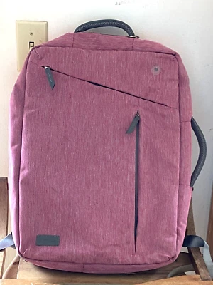 NUEVO SIN ETIQUETAS Evecase Laptop Convertible Bolso Ajustable Mochila 17 x 13 x 4 Rosa Gris Foto 1 de 4