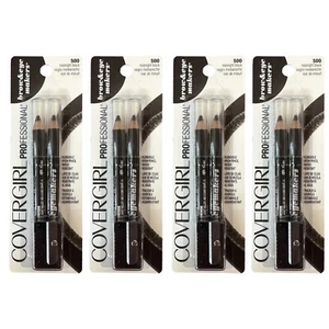 Lot of 4 Covergirl Brow & Eye Markers Pencil 500 Midnight Black w/ Sharpener - Picture 1 of 9