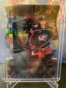 22-23 UD SPX Hockey #113 Kent Johnson - Rookie NHL Shield 08/25 CBJ