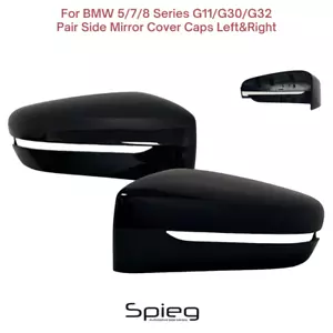 Pair Door Side Mirror Cover Cap for BMW 5/7/8 Series G11/G30/G32 Painted Black - Picture 1 of 12
