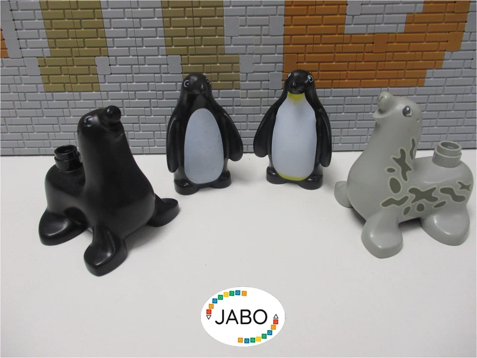 ( I6/16 ) LEGO Duplo Tiere 2x Pinguin und 2x Robbe Zoo Tierpark Arktis Eis - Bild 1 von 1