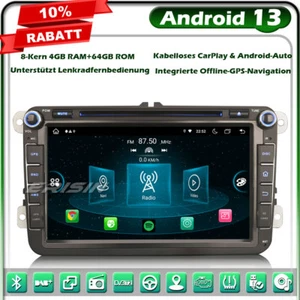 Android 13 GPS Navi Autoradio für VW Seat Passat B6 Golf 5 6 Polo CC Tiguan DVD - Bild 1 von 24