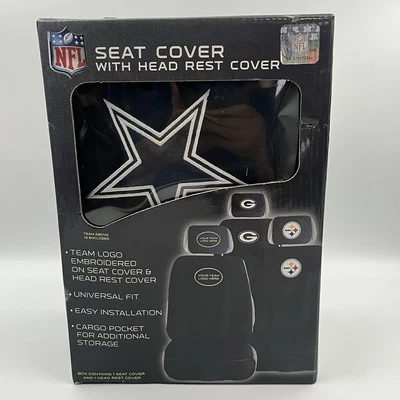 New NFL Dallas Cowboys Car Truck Front Seat Cover with Head Rest Cover NIB - Image 1 of 4