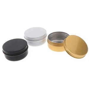 Round Survival Kit Tin Small Empty Pot Plain Metal Storage Bit Box Mini Lip .P1 - Picture 1 of 14