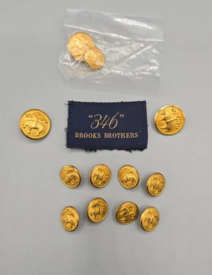 Brooks Brothers 346 Golden Fleece Gold Metal Blazer Replacement Button Set of 12 - Image 1 of 4