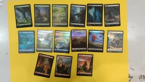 15XFoil Final Fantasy BASIC LAND: FOREST ISLAND MOUNTAIN PLAINS SWAMP - Foto 1 di 4