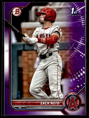 L32,199 -  2022 Bowman Draft Purple #BD18 Zach Neto /250 - Image 1 of 2