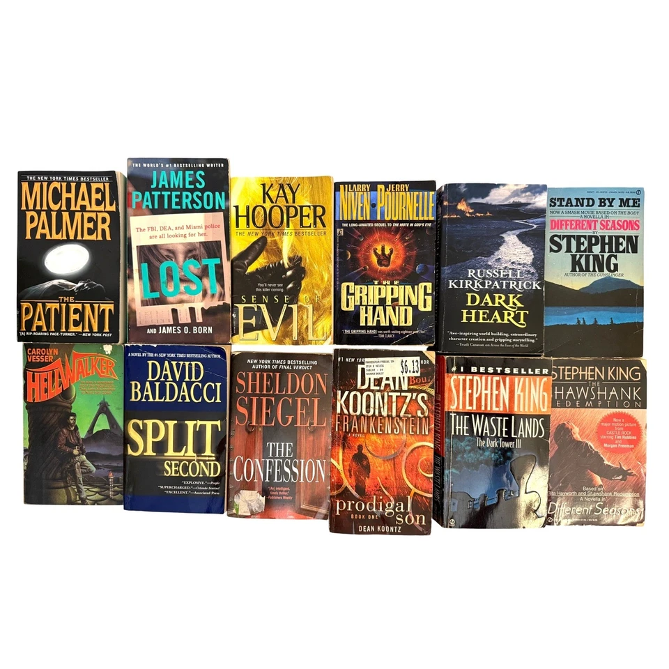 Lot of 12 Books Mystery Horror Stephen King Russel Kirkpatrick - Image 1 of 1