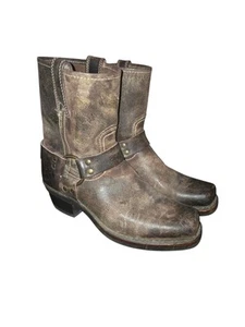 Frye Herren 8R Harness Braun Abgenutzt Gealtert Leder Motorrad Reitstiefel Größe 8,5 - Bild 1 von 12