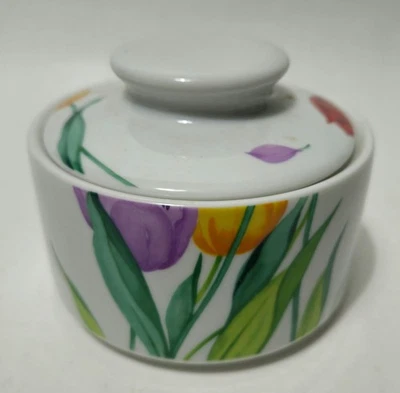 Vintage Studio Nova Flourish Floral Sugar Dish With Lid Y0228 - Image 1 of 4