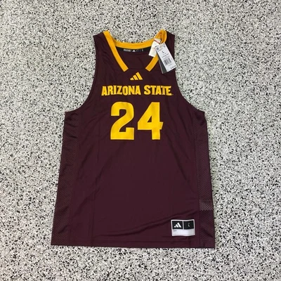 Camiseta deportiva de baloncesto Arizona State Sun Devils NCAA Adidas Swingman #24 para hombre L nueva con etiquetas Foto 1 de 4