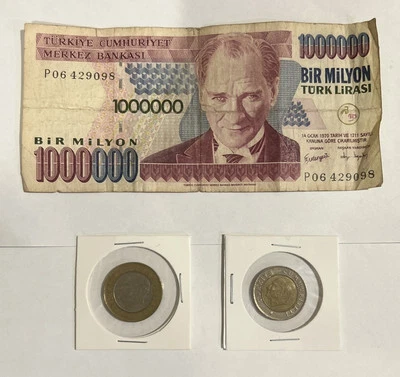 Turkish Currency Lot Million Turkey Lira Mustafa Kemal Ataturk Memorabilia - Image 1 of 4