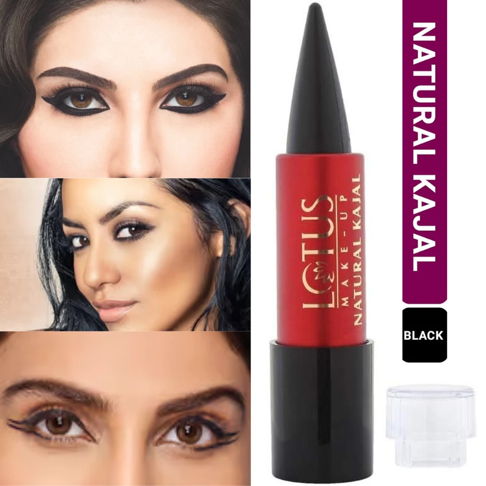 Lotus Herbals Black Pencil Kajal soothes eyes 24 hour Smudge proof 4 gms Pack 2 - Image 1 of 4