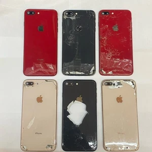 Lot Of 6 Apple iPhone 8 Plus Cracked Glass Housings Back Replacement OEM - Picture 1 of 7