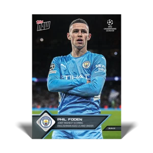 2022 Topps NOW UCL UEFA Phil Foden #147 ~ Manchester City FC ~ 2028 - Picture 1 of 2