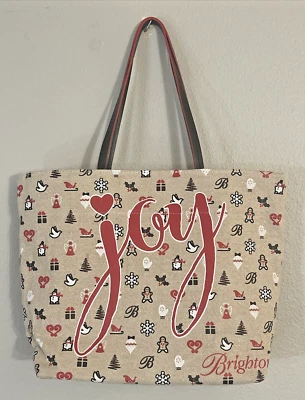 Brighton Tote Bag Christmas Joy Seasonal Canvas Shoulder Holiday - Image 1 of 4