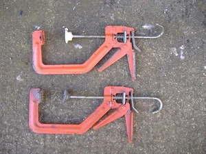 TWO USED VINTAGE SOLO 6in QUICK RELEASE RATCHET CLAMPS - Picture 1 of 11