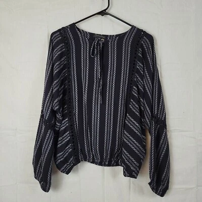 Blusa Top Saks Fifth Avenue Mujer Negra Blanca Manga Dolman De Gran Tamaño Talla M Foto 1 de 4