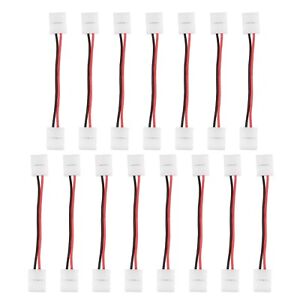 15Pcs 2 Pin 10mm Solderless Strip to Strip Jumper Cable for 5050 LED Lights