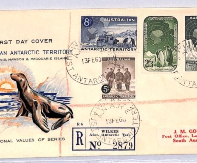 AUSTRALIAN ANTARCTIC TERRITORY FDC 1960 *Wilkes* Reg'd Illustrated Cover YN155 - Image 1 of 4