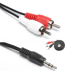 3.5mm To 2 RCA Audio Y Adapter Cable/Cord/Lead For iPod Touch Nano Mini Classic - Picture 1 of 4