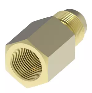 Eaton Aeroquip 2001-12-12B latón 3/4 pulgadas hembra NPTF X 3/4 pulgadas macho SAE 45 llamarada - Imagen 1 de 5