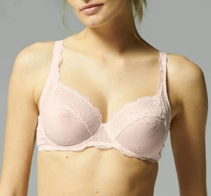 NUEVO Sujetador de Encaje Transparente de Cobertura Completa Simone PERELE ""Reve"" 36 B Sakura Rosa #12Z313 - Imagen 1 de 5