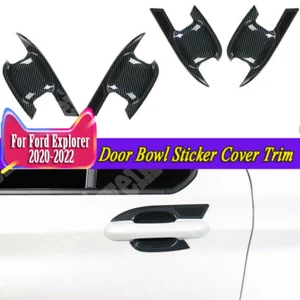 Carbon Fiber ABS Door Bowl  Sticker Cover Trim  Fit For Ford Explorer 2020-2024 - Picture 1 of 7