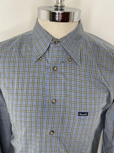 Faconnable Plaid Button Down Shirt Blue White Long Sleeve Sz XL Albert Goldberg - Picture 1 of 6