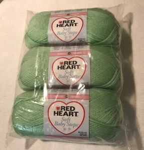 Red Heart Soft Baby Steps Yarn (3) Skeins 5oz Baby Green NEW - Picture 1 of 2
