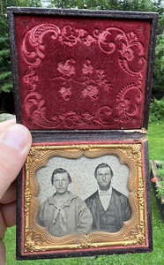 Civil War Ambrotype 1/6 Sixth Plate Navy Tar Wearing Fatigue Blouse Cased RARE - Picture 1 of 17