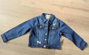 Soho Blue Girl Sz 5 Jean Jacket Blue Wash Denim Butterfly Hippie - Picture 1 of 8