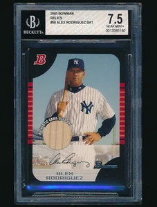 2005 Bowman Relic #50 Alex Rodriguez Game-Used Bat BGS 7.5 - Picture 1 of 2