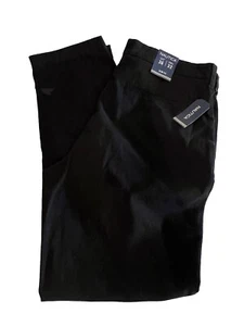 Mens NAUTICA Slim Stretch Fit Plain Front True Black Khaki Pants NWT 36x32 $80 - Picture 1 of 6