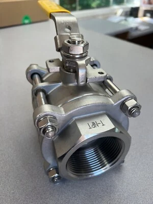 2-1/2" STAINLESS STEEL BALL VALVE THREADED FULL PORT TC-03T 316SS 1000 WOG - NEW - Image 1 of 4