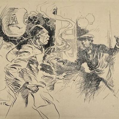 ANTIGUO DIBUJO ART DECO ILUSTRACIÓN JOSEPH L KRAEMER LISTADO FAMOSO RARO AÑOS 20 Foto 1 de 4