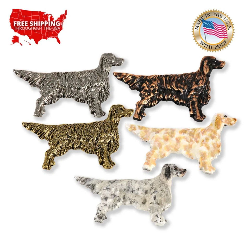 Pin o imán de solapa para perro Setter inglés Creative Pewter Designs, D378F Foto 1 de 1