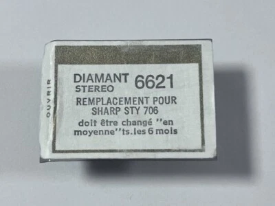 NOS Zafira 6621 Diamant SHARP STY 706 Replacement New Diamond Stylus Boxed - Image 1 of 2
