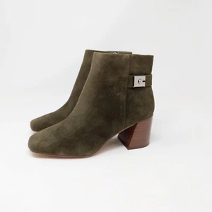 Vince Camuto Laiklen Suede Ankle Boots Dark Green Women's 6 Wide New in Box 6W - Picture 1 of 8