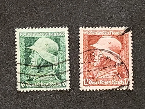 WW2 WWII German Third Reich Nazi military war stamps set steel helmet soldiers