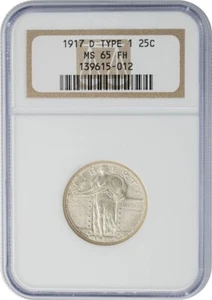1917-D Standing Liberty Quarter 25c Type 1 MS65FH NGC 949957-7 - Picture 1 of 5
