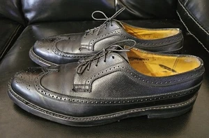 Vintage Florsheim Imperial V-cleat size 12 C Black Longwing Bluchers 93602  - Picture 1 of 10