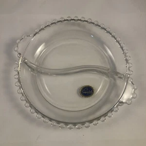 Vintage Imperial Glass Candlewick Pattern Divided Relish Tray Dish WITH STICKER - Picture 1 of 3