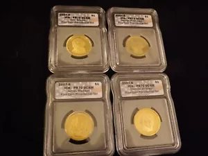 2007 -S Presidents Flag Label 4 Coin Set ICG PR 70 DCAM - Picture 1 of 2