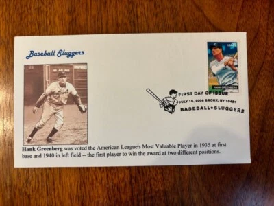 VINTAGE UNIQUE MLB HOF HANK GREENBERG FIRST DAY OF ISSUE CRAFTED BY J. GINSBURG - Image 1 of 2