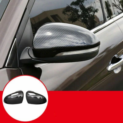 Cubierta de espejo retrovisor lateral negro fibra de carbono 2 piezas para Hyundai Tucson 2016-2020 Foto 1 de 4