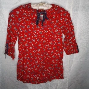Vintage 1970s RARE Lynley Designs New Orleans Neiman Marcus Top Red Blue Size 4 - Picture 1 of 11